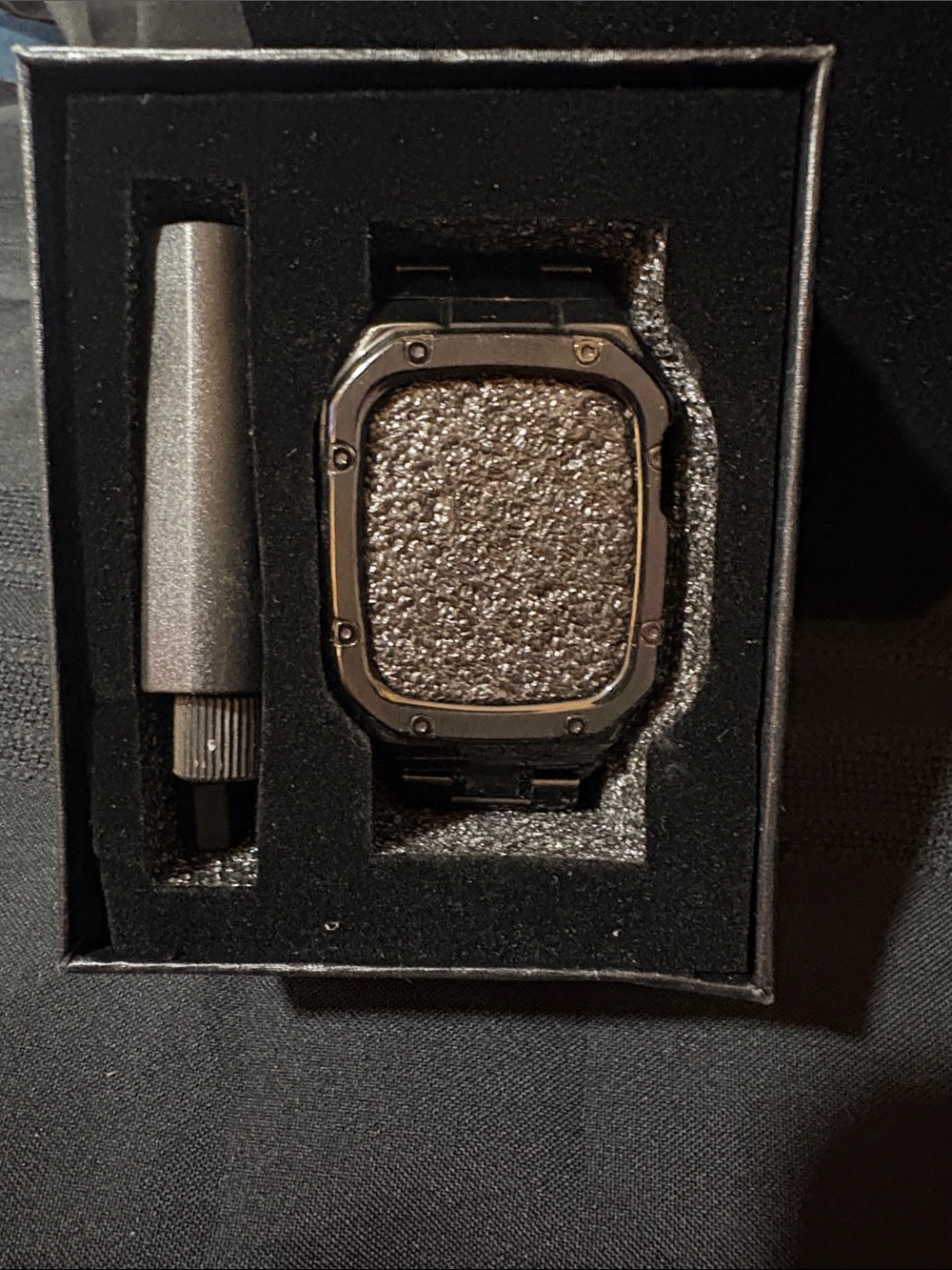 Black Metal Apple Watch Case with Protective Bezel